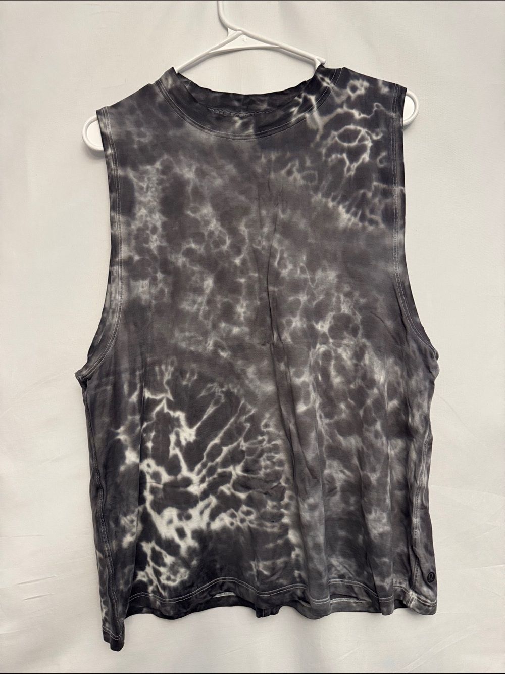 Lululemon All Yours Tank Top Size 8 Marmoleado Tie Dye Graphite Grey Muscle Crop